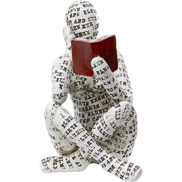 HomeDecor Pulp Reading Women Thinker Statue Aesthetic Sculpture RoomDecor Modern - Picture 1 of 6